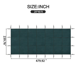 Swimming Pool Safety Cover, Fits 20x40ft Rectangular Pools