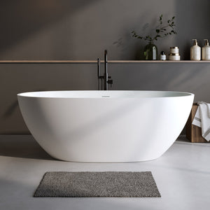 66.9″ Solid Surface Matte Tub - Freestanding Soaking Bathtub