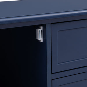 TV Stand, Entertainment Center With Dual Drawers And Hidden Storage, Cabinet With Soft Closing Doors And Sleek Panel Design