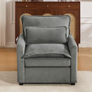 Modern Single Seat Accent Chair With Side Storage Pockets