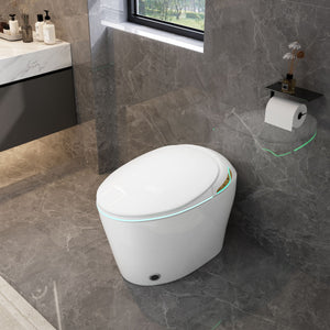 Unique Smart Toile With Built In Bidet, Auto Open / Close Seat, Foot Sensor, LED Display, Night Light, Warm Water & Dryer Ceramic