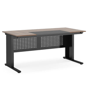 L-Shaped Executive Desk With File Cabinet, Office Workstation With Drawers, Shelves & Storage