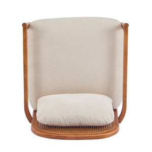 Elliston Rattan Backrest Solid Wood Accent Chair with Cushions - Set of 2
