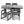 5 Piece Outdoor Dining Set with Umbrella Hole and 4 Armrest Chairs