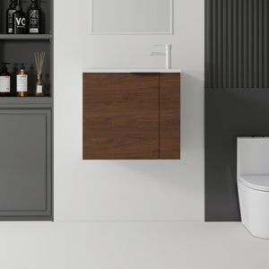22 Inch Floating Bathroom Vanity with Sink, Soft-Close Door, Ceramic Sink, Plywood