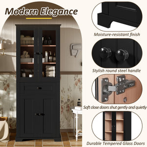 Bathroom Storage Cabinet, Adjustable Shelves & Drawer, Freestanding Tower