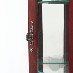 Corner Curio Cabinet With Lights, Adjustable Tempered Glass Shelves, Mirrored Back, Display Cabinet (E26 Light Bulb Not Included)