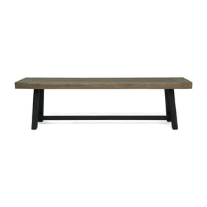 Cloud Outdoor Bench With Acacia Wood Frame And Slat Panel Design