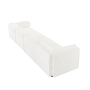 Stylish Sofa With Storage Seat And Cylindrical Backrest
