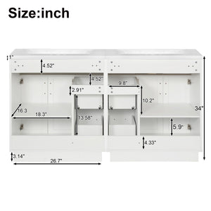 Bathroom Vanity With 2 Doors, 2 Drawers, Adjustable Shelf, Hidden Slides & Soft Close Hinges