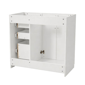 Retro Style Bathroom Vanity, 3 Drawers & Soft Closing Doors