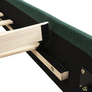 Upholstered Platform Bed Frame With Curved Headboard