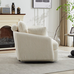 40.55''W Swivel Accent Chair with 2 Throw Pillows