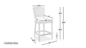 Triomphe - Rattan Wicker High Back Armless Counter Bar Stool