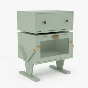Robot LED Nightstand With 360° Rotating Drawer