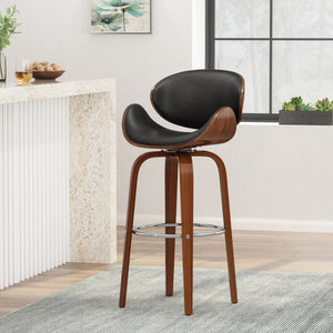 Lumos Mid Century Modern Upholstered Swivel Barstool