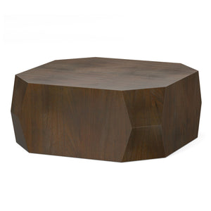 Eisley - Coffee Table With Geometric Design, - Walnut