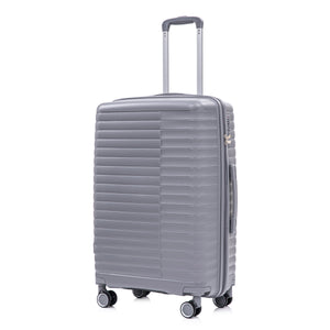 4-Piece PP Spinner Wheel Luggage Set with Cosmetic Case, Light Gray
