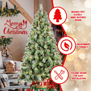 8FT Christmas Tree with 550 Warm Lights