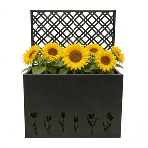 Tall Metal Planter Raised Garden Bed with Trellis