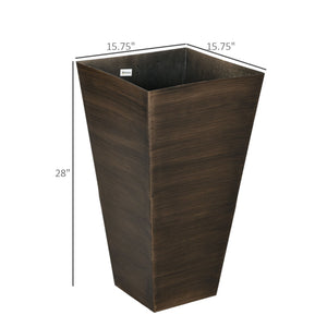 Outsunny 28" Tall Outdoor Planters - Set of 3 Large Tapered Planters
