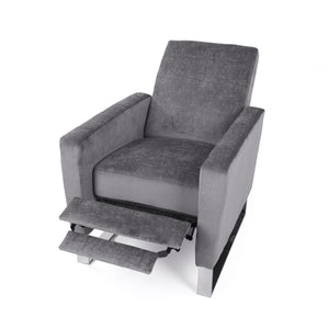 Bolt Upholstered Recliner Chair With Stainless Steel Base - Gray / Chrome
