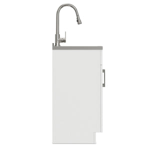 Modern Shaker All-In-One Laundry Utility Sink And Cabinet with Pull Out Faucet
