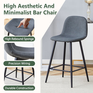 Modern Bar Chair Rounded Backrest (Set of 2)