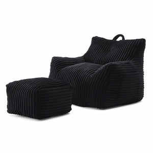 Giant Bean Bag Chair With Armrests And Footstool