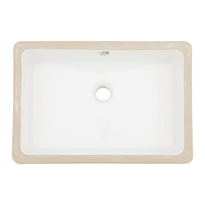 Modern Ceramic Rectangular Undermount Bathroom Sink With Overflow