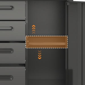 Sturdy Metal Tool Storage Cabinet With Wheels Durable Garage, Office & Home Organizer Steel