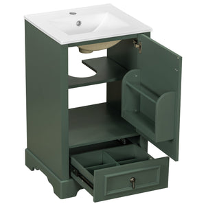 Bathroom Vanity With Sink, Soft Close Door, Adjustable U-Shaped Shelf