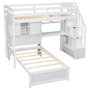 Loft Bed With Built In Desk And Staircase
