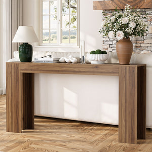 Farmhouse Style Extra Long Walnut Console Table
