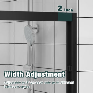 56-60"x74" Aluminum Frame Double Sliding Shower Door