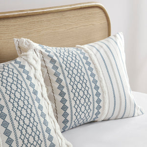Full/Queen Cotton Printed Duvet Cover Set with Chenille
