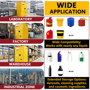 90 Gal Flammable Safety Cabinet, 43"W x 34"D x 65"H