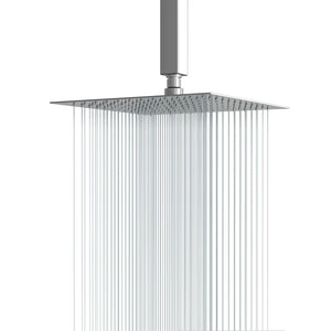 16" Square Rainfall Shower Head Fixed Wall Mount With Full Body Coverage & Self Cleaning Silicone Nozzles