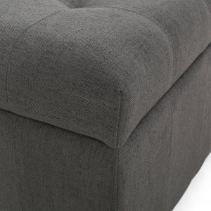 Upholstered Tufted Fabric Storage Ottoman