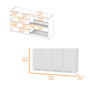 Kitchen Cabinet Durham Four Doors - White