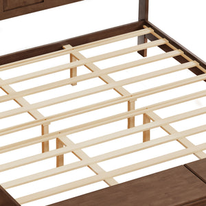 Sleigh Bed Frame With Tall Headboard And Storage Bench