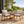 Outdoor Dining Chairs Set for 2, Acacia Wood Frame with Teak Finish