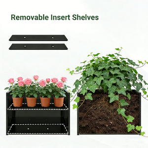 Tall Metal Planter with Trellis