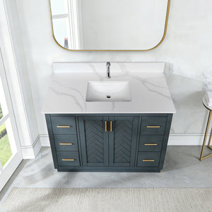 43-inch Quartz Bathroom Vanity Top with Undermount Single Bowl Sink