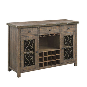 Raphaela Server With Cup Holder & Wine Rack - Cherry