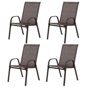 8 Piece Patio Chairs with Breathable Textilene Fabric - Brown