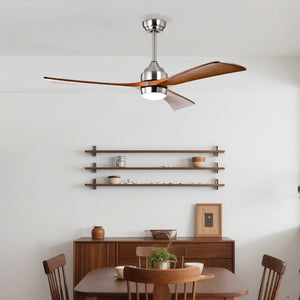 52" Solid Wood Blades Ceiling Fan with Lights and Remote Control