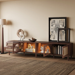 TV Stand With App-Controlled LED Lights, 2 Drawers & Door Storage