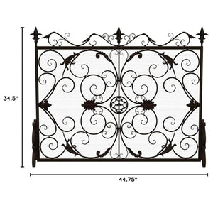 Darcie Wrought Iron Fireplace Screen Ornate Design