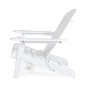 Zenithia Outdoor Foldable Adirondack Chair with 2 Cup Holders